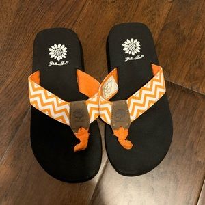 Yellow Box flip flops